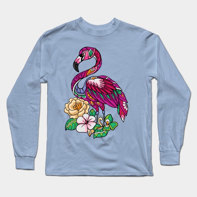 Flamingo C Long Sleeve T-Shirt by Jean Plout Designs